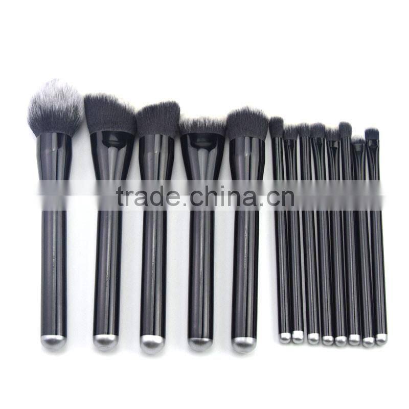 New style wooden handle classic black cosmetic makeup brushes professional free sample