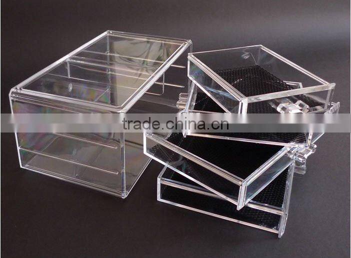 New Acrylic 4-Drawer Storage Box,acrylic jewelry box,acrylic jewelry Holder and display