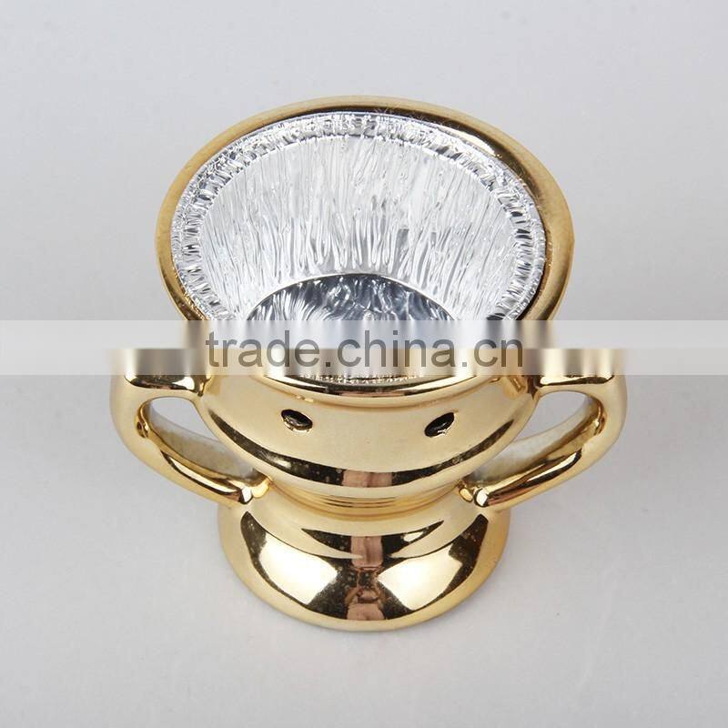 2016 new hot sell golden Arabic incense burner candle burner cramic incense burner for charcoal