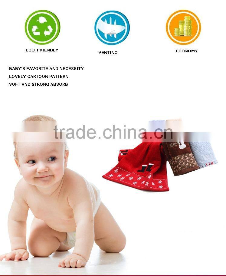 high quality cotton baby face towel with christmas cartoon pattern towels