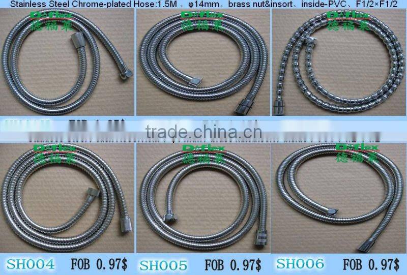 Stainless steel shower hose tube pipe,double-lock