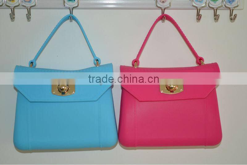12colors stock!!! Fashion silicone rubber handbag for lady