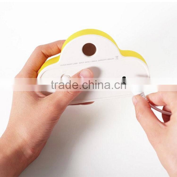 Promotion White Kids Baby Bed Living room Hallway sound sensor voice control USB LED cloud Lamp Night Light