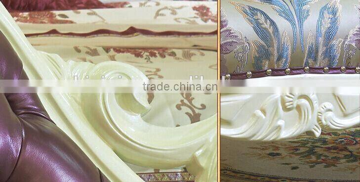 European Style Bed End Stool, Beautiful Designed Wood Carved Chaise Lounge Chair, Palace Princess Sofa Chair (BF01-ML026)