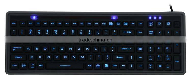 Silicone Backlit Keyboard with Membrane JH-MB106CBL 100 keys waterproof IP68 100 keys