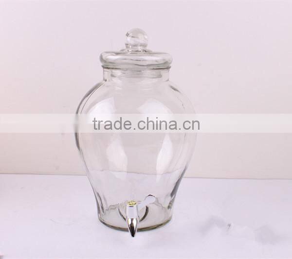 6L glass beverage dispenser with faucet