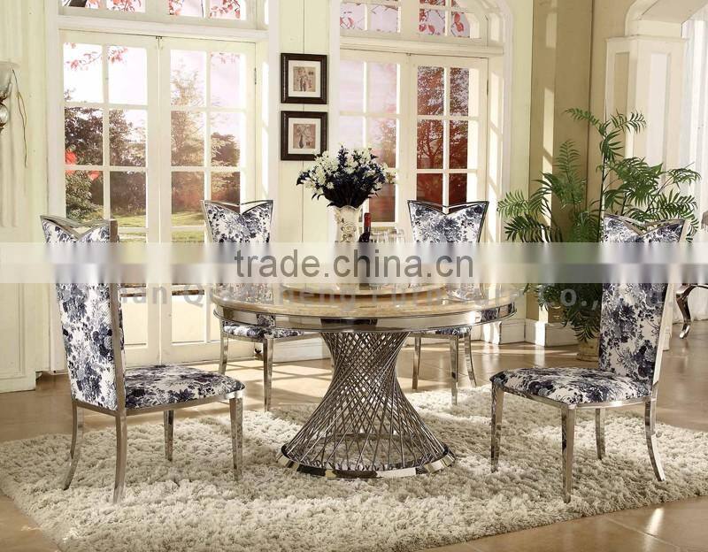 antique round banquet rotating dining table marble top