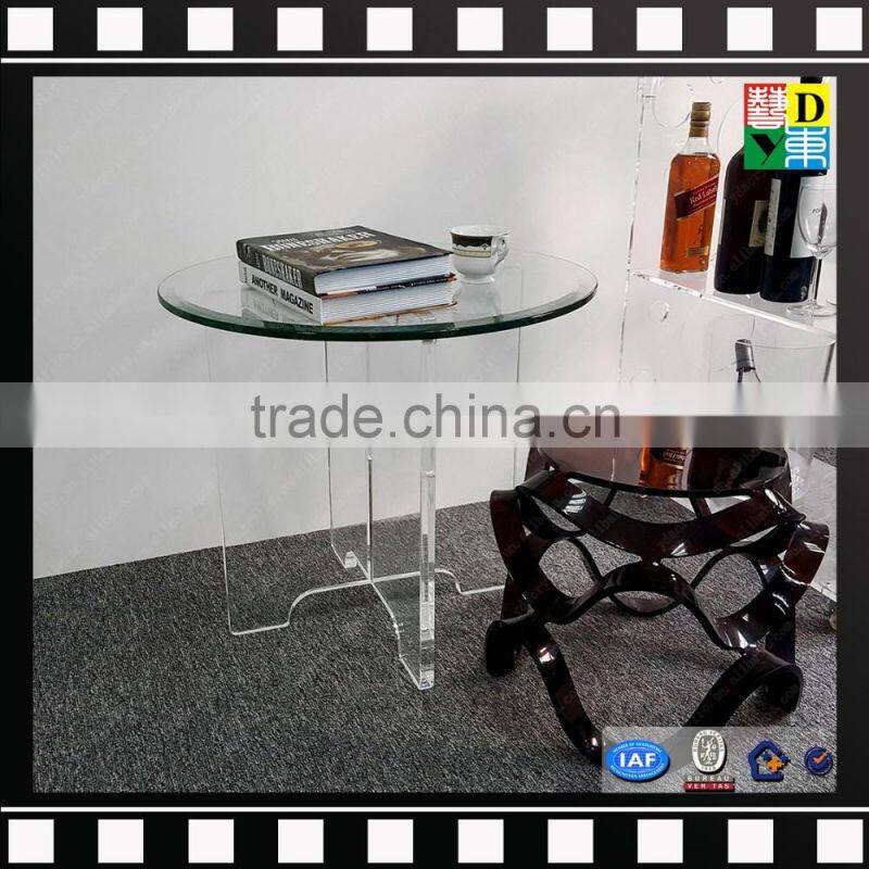 Clear acrylic sofa table PMMA living room table glass coffee table from china manufacturer