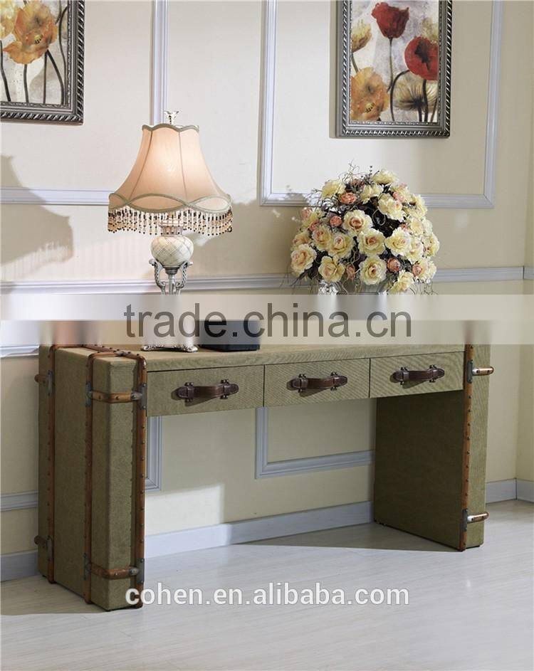 2016 Cohen furniture new design eco-friendly army green solid wooden tv table/canvas tv stand/fabric livingroom furniture