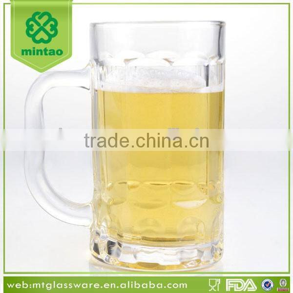 Clear machine made glass beer mug 1.5 liter