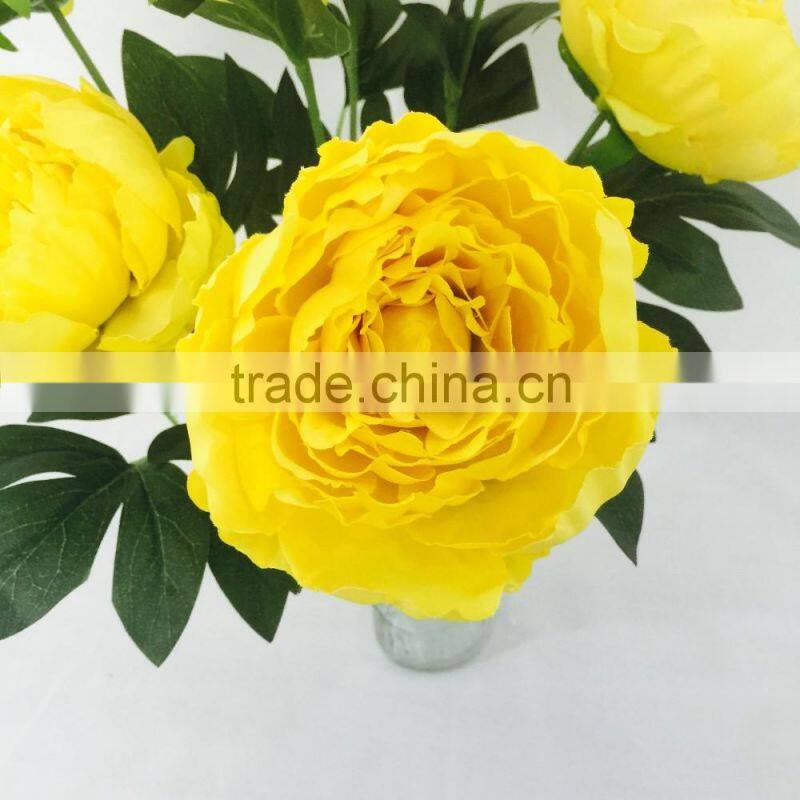 Yellow peony flowers artificial