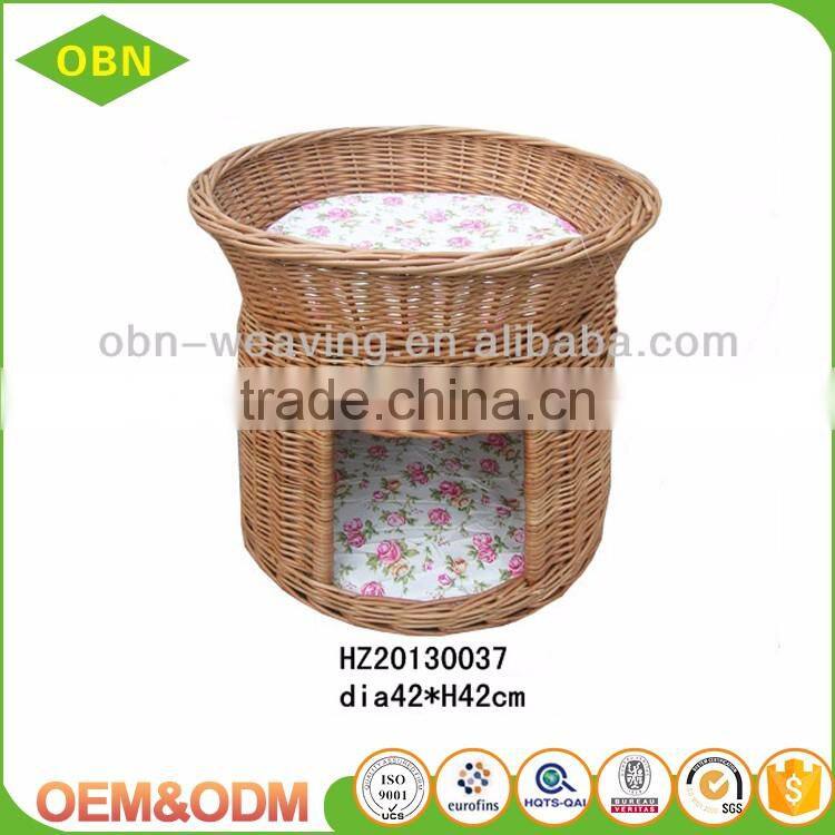 Hot sale cheap indoor cat houses wicker rattan pet house for dog