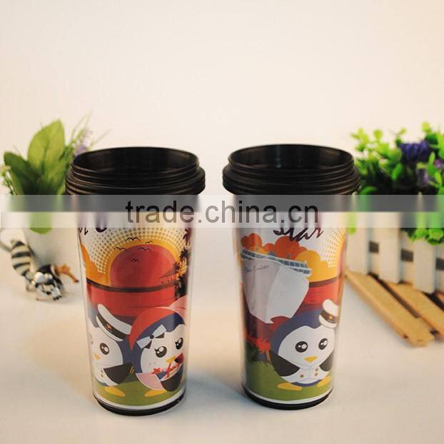 customized logo plastic insert coffee cups for promotional