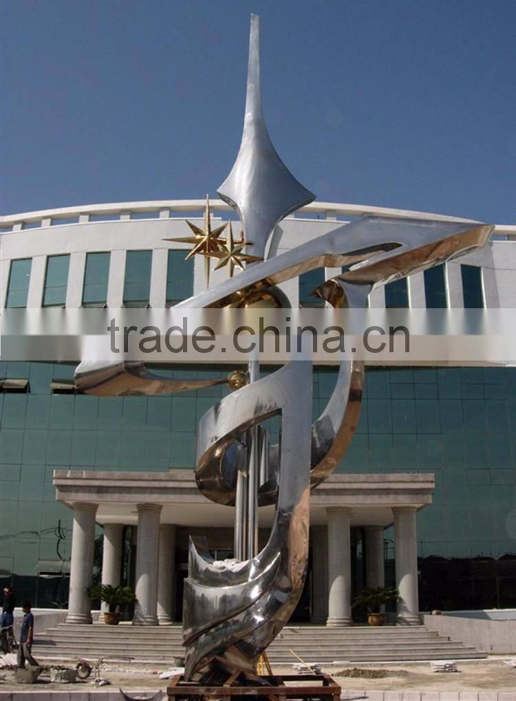 modern city polished metal craft stainless steel outdoor abstract sculpture