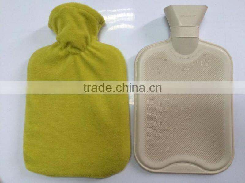 2000ml BS rubber hot water bottle with fleece cover