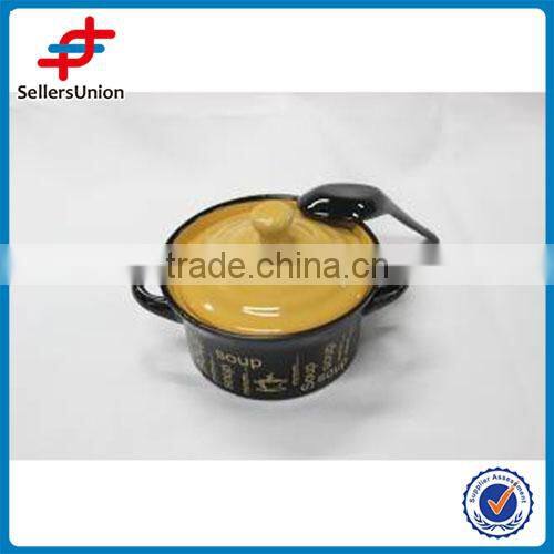 Ceramic soup bowl wiyh lid, unique&cheap soup bowls