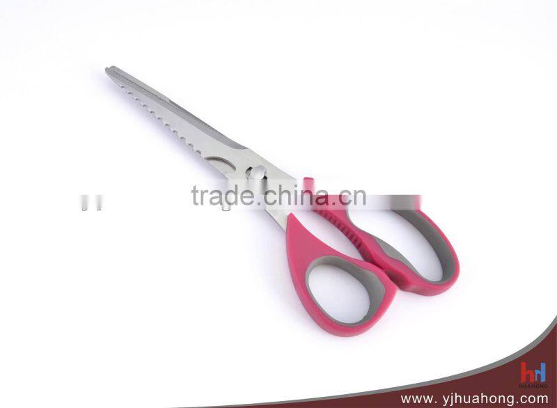Soft touch handle shrimp scissors,kitchen scissors