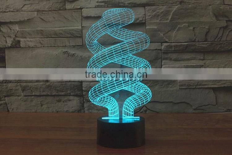 2016 best seller lovely amazing visual illusion light touch panel 3D lamp for Christmas decoration