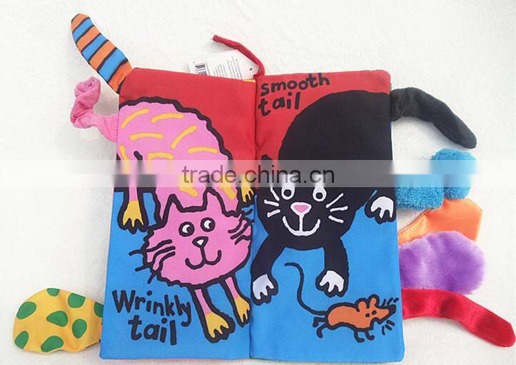 Soft Safety Kitty Tails Cloth Book Infant Educational Early Unfolding Developmental Baby Toy