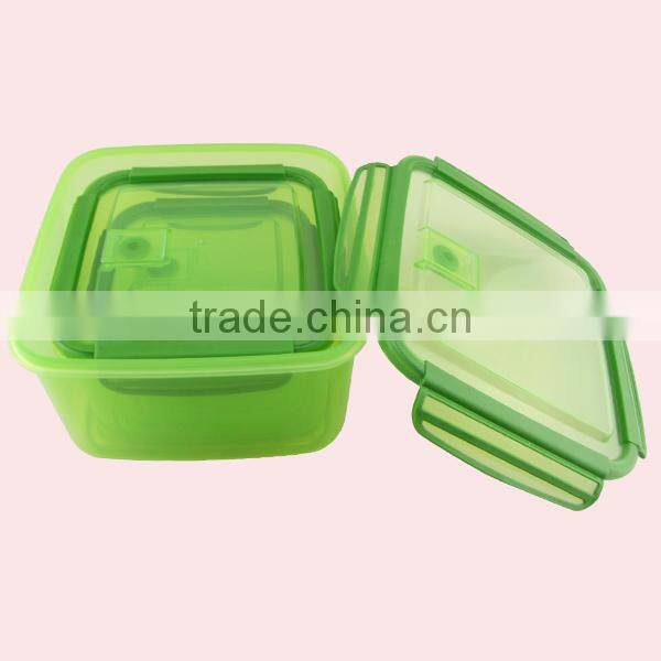 Silicone Edge Square Plastic Container With Lid