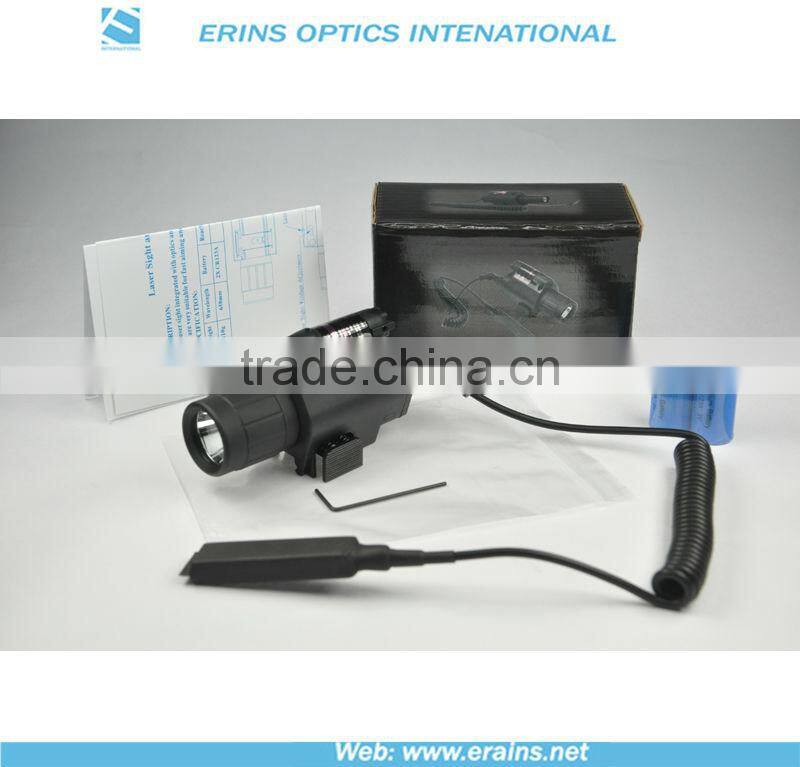 Lightweighted Plastic housing green laser sight and 200 lumens CREE Q5 LED flashlight combo