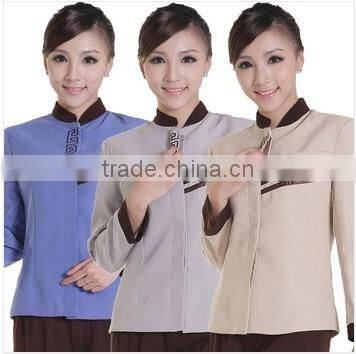 Thickening clothes long-sleeve autumn and winter hotel uniforms cleaning services pa uniforms