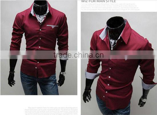Italian style mens shirts man slim fit fashion designs shirts