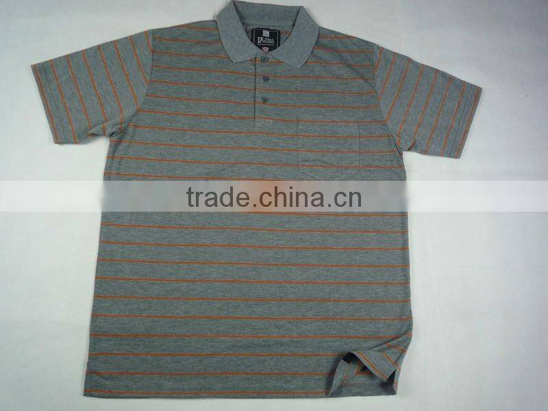 Custom mens yarn dyed striped polo shirt