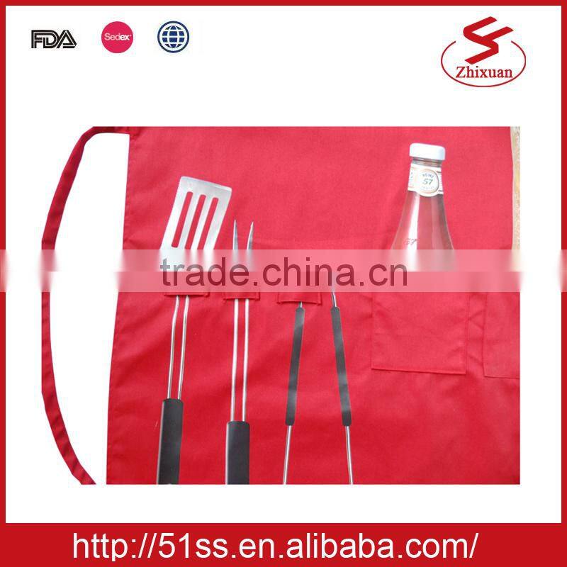 HEINZ kitchen apron set with front pockets, oven mitt and heat-proof mat