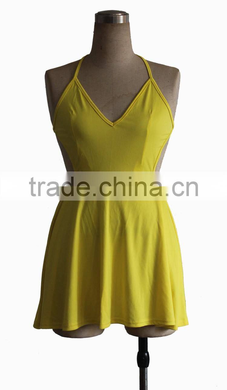 GZY wholesale guangzhou latest fashion long skirt set design factory price stock lot yellow dress