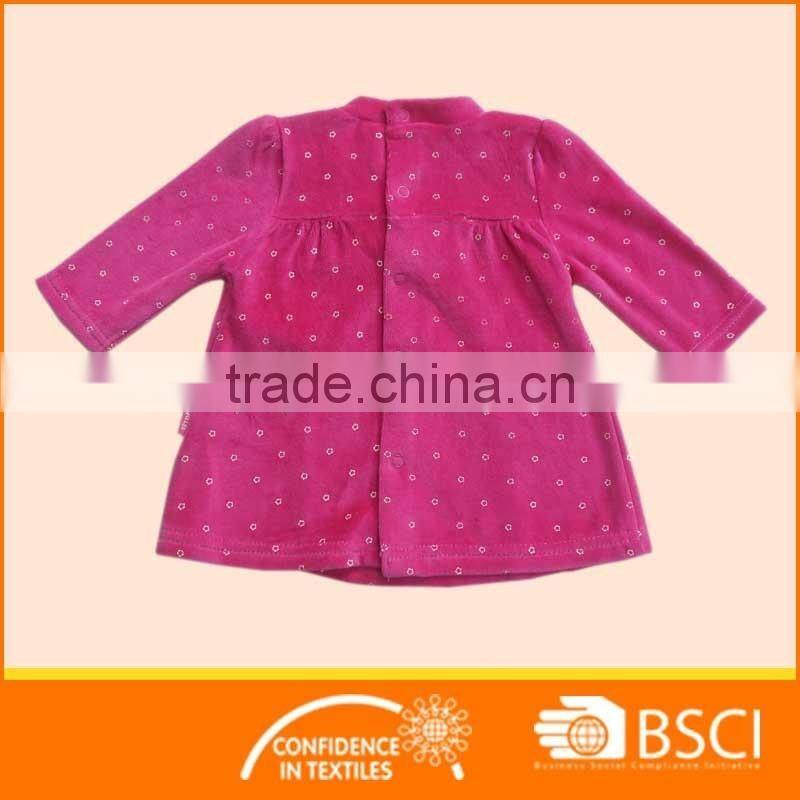 New Style Cartoon Printed Bowknote Cotton Baby Girl Dress