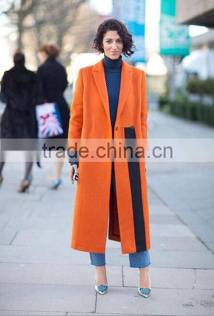 100% hand made fashion orange winter coat women