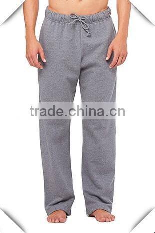 OEM Black Plain 100% Cotton Fleece Mens Sweatpants Grey Blank Loose fit Sweatpants with elastic waistband