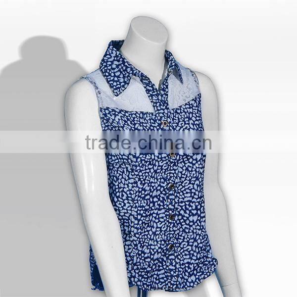 2015 popular Women Casual sleeveless shirts 140906