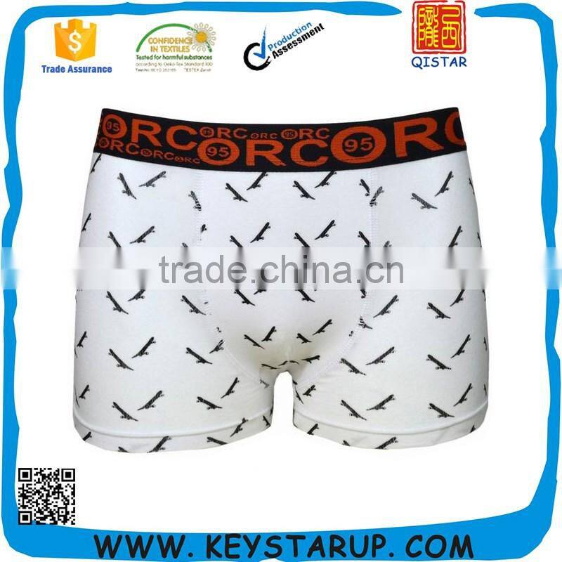 Plastisol Letters Printed Man's Underwear Boxer Cotton Fabric Briefs Shorts