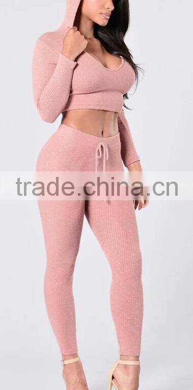 Runwaylover EY2354B Ladies 2017 Sport Suits , Sexy Crop Top And Pants