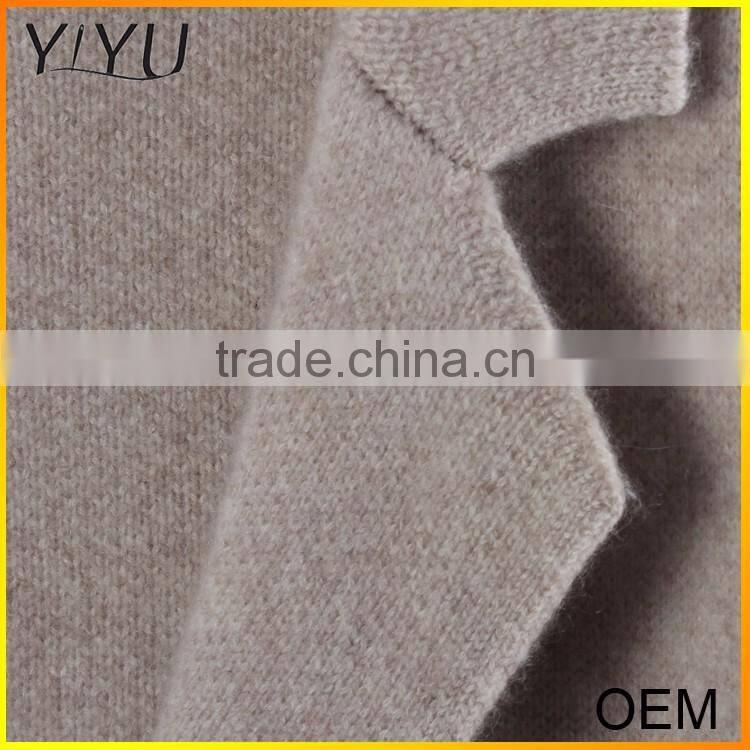 wholesale 2016 women Tailored Collar long sleeve Button down knit cashmere cardigan with pocket