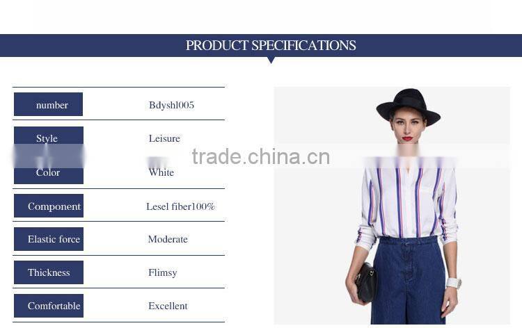 Fashionable Ladies Strip Viscose Casual Formal Blouse And Pants
