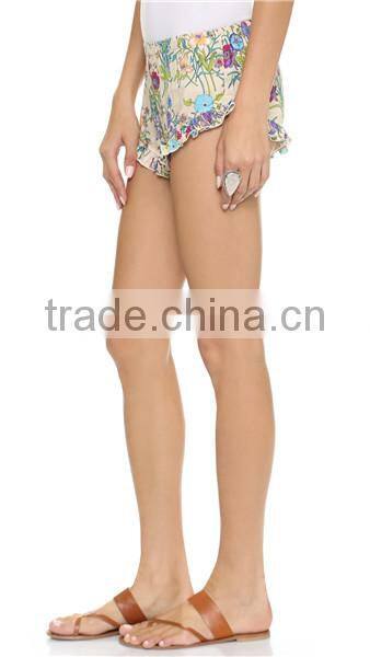 100%Rayon Printed Design Women Wear Mini Shorts