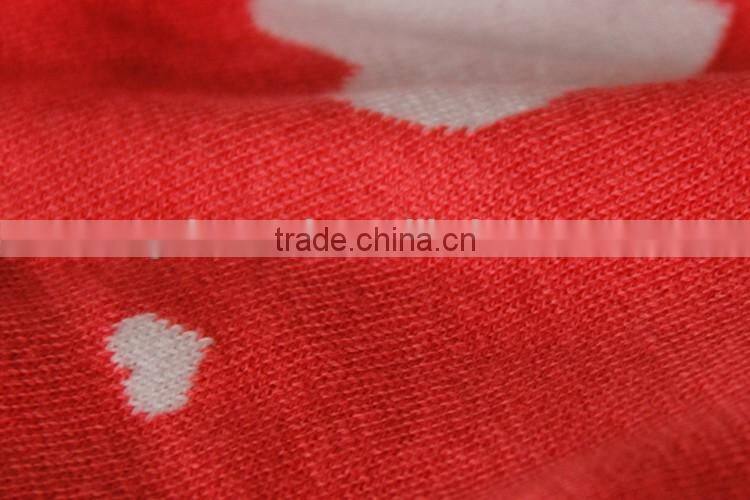 Heart printed knit thin baby wool blanket