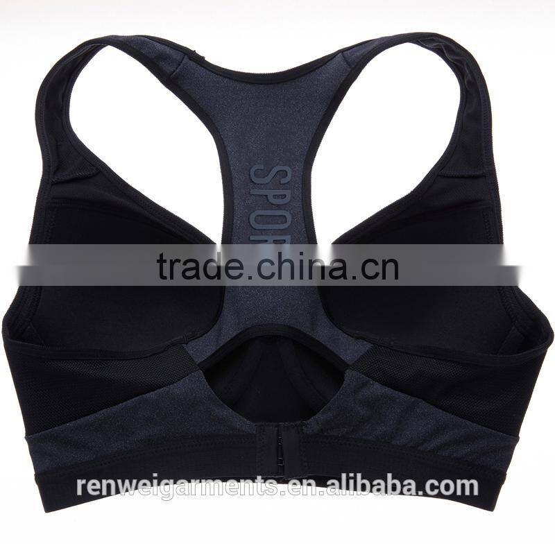 Fitness quick drying nylon spandex fabrics padded women Yoga sports bra