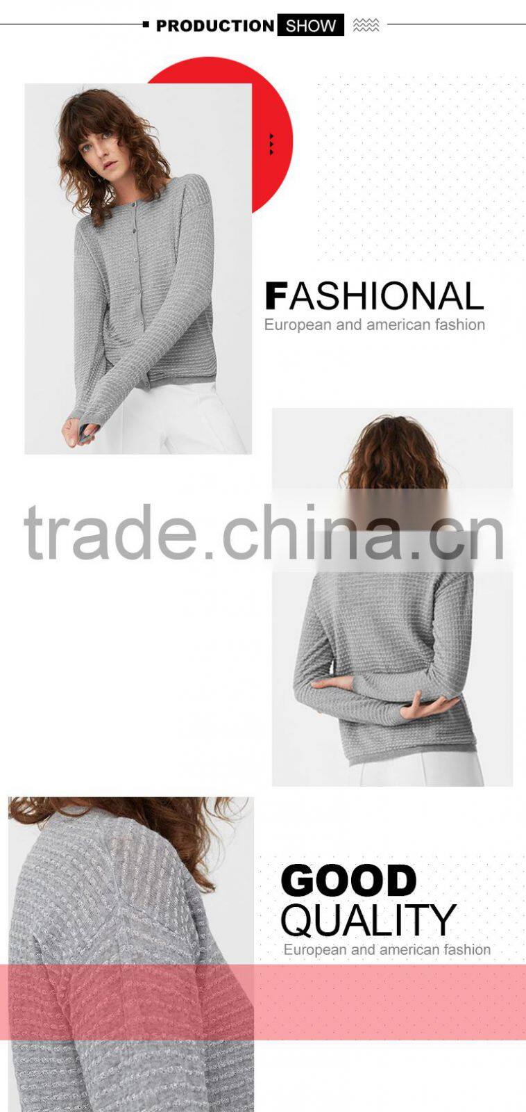 womens open front wool custom button up cardigan bamboo sweater with wholesale price