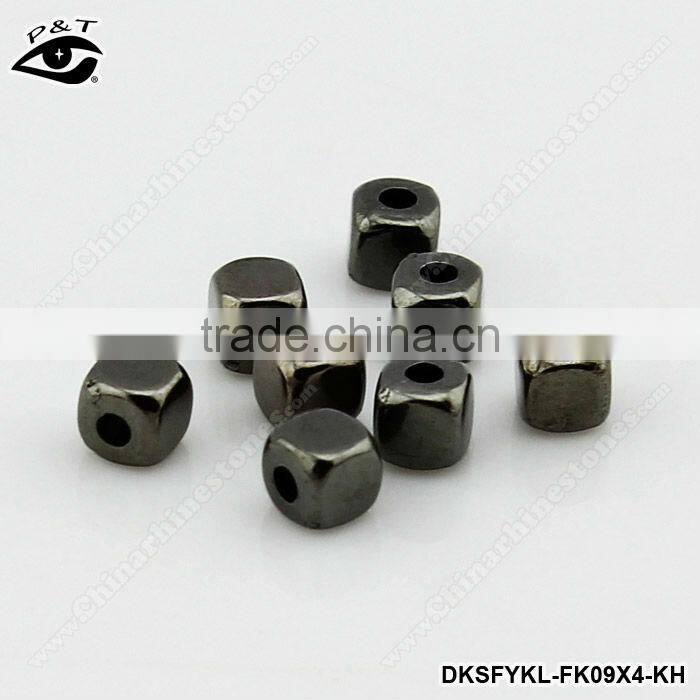 Sew on beads 9x4mm gunmetal color for clothing shoes