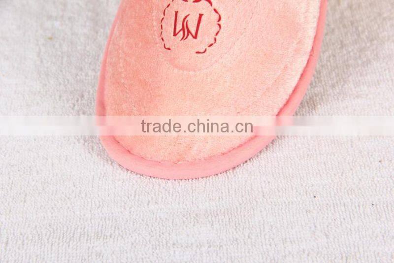 cheap disposable pink hotel pleuche slipper