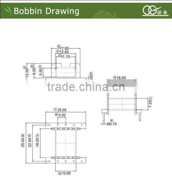 EFD25 ferrite bobbins