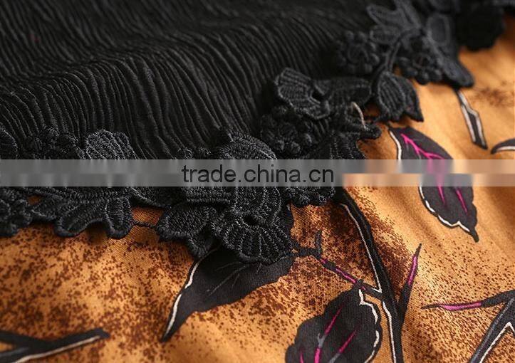new ladies fashion dress 2017 design floral print dress