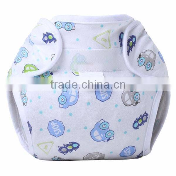 cute animal pattern printed 100% cotton reusable sleepy baby cloth diaper