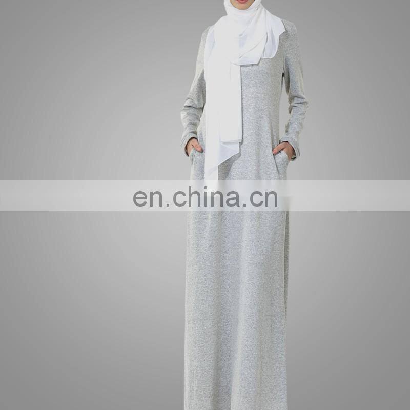 Muslim Women Everyday Abaya Design Knit Jersey Dress Dubai Abaya Wholesale