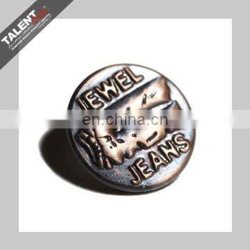 custom denim alloy rivet button with brand name logo