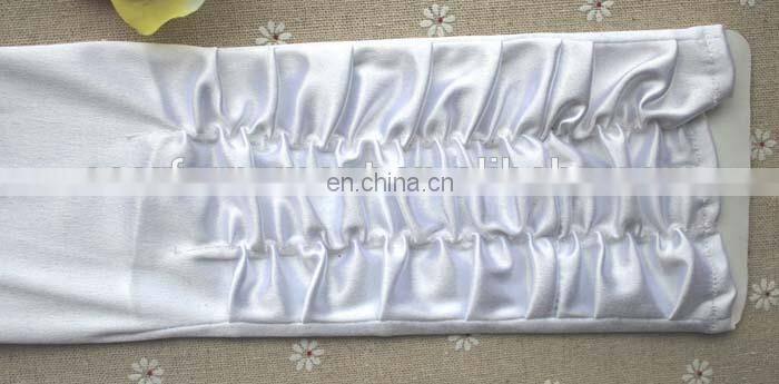 2014 Fashion Long Finerless Wedding Hand Gloves White Ruffles satin wedding gloves bridal gloves in safety gloves